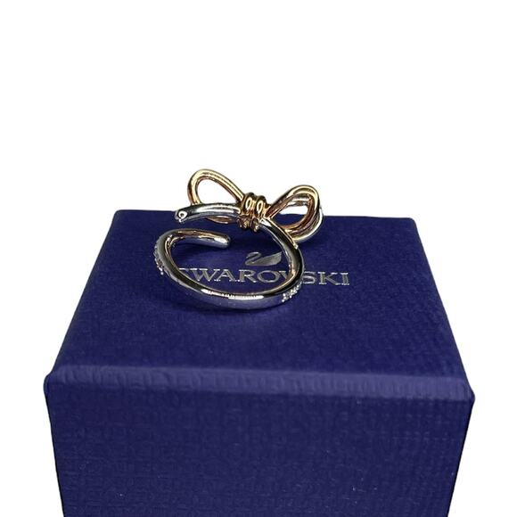 Swarovski Lifelong Bow ring Bow, White, Mixed metal finish Size Eur 55 / 7 USA - Picture 4 of 7
